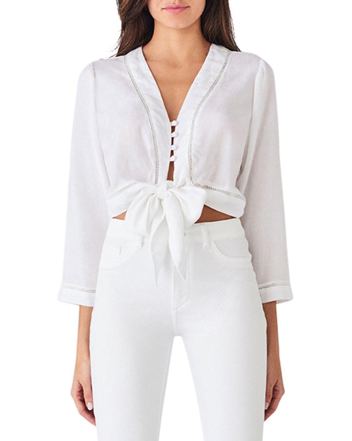 Irving Stripe Tie-front Top