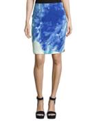 Genie Printed Pencil Skirt, Blueprint