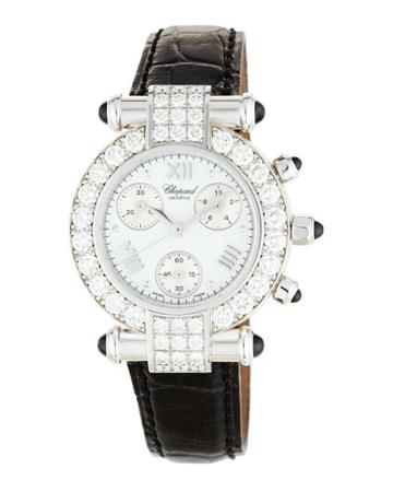 Imperiale 18k Chronograph Watch W/ Pave Diamond Bezel,