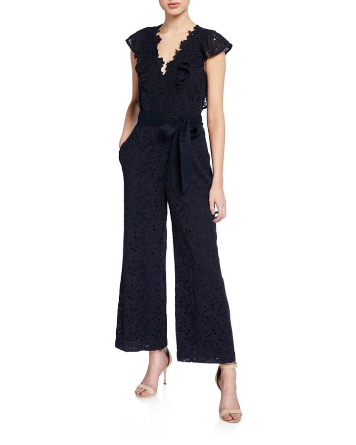 Clover Embroidered Sleeveless Jumpsuit