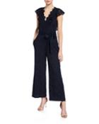 Clover Embroidered Sleeveless Jumpsuit