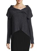One-button Shawl Collar Sweater, Dark Gray