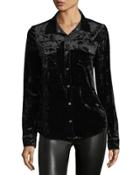 Velvet Snap-front Long-sleeve