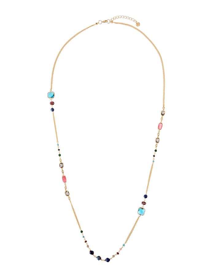 Long Multi-stone Necklace,