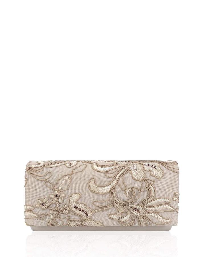 Floral Embroidered Clutch Bag