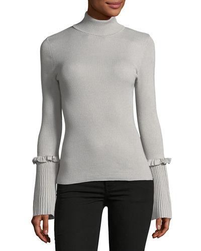 Bell-sleeve Turtleneck