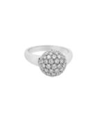 18k White Gold 3d Diamond Sphere Ring,