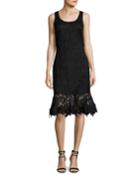 Attitude Sleeveless Lace Flounce Cocktail Dress