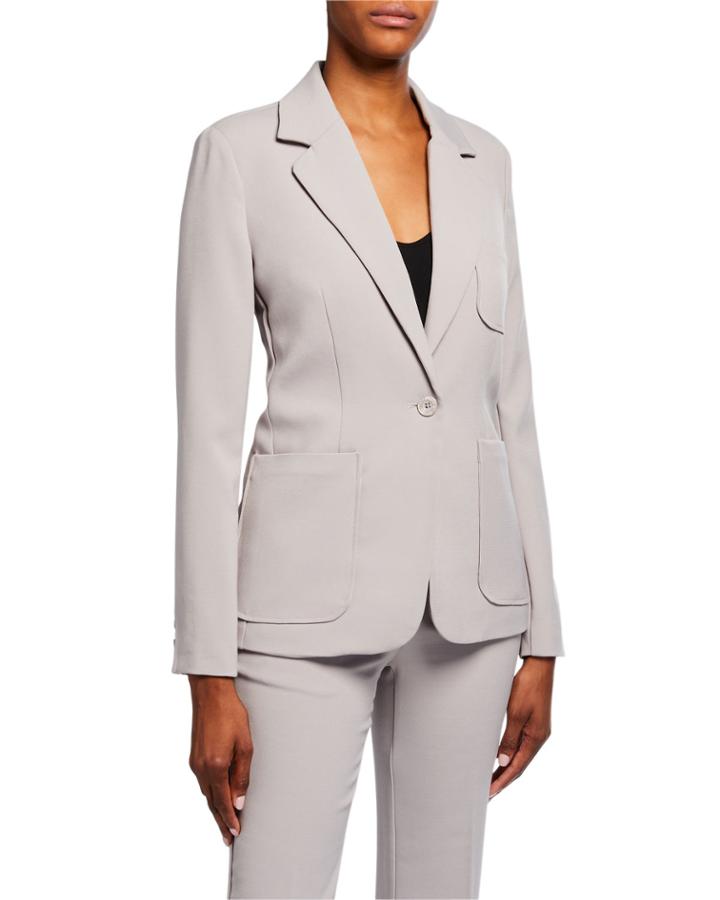 Notch Collar One-button Jacket