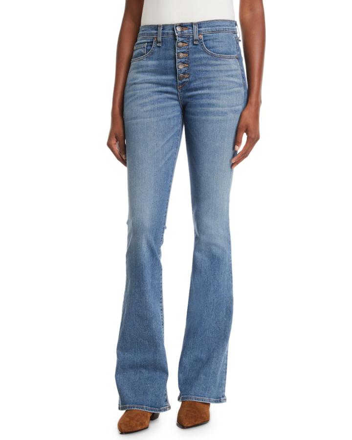 Beverly Skinny Flare Jeans W/ Button Fly