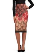 Damask-print Knit Pencil