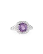 Purple Amethyst & Topaz Halo Ring