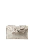 Embellished Satin Bow Clutch Bag