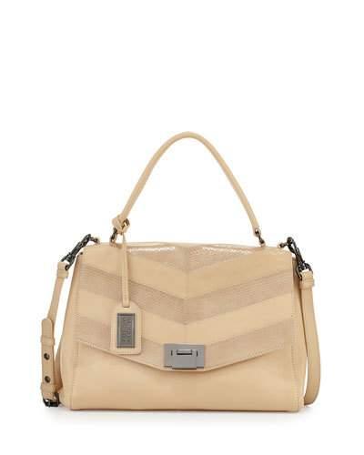 Remy Snake-embossed Leather Satchel Bag,