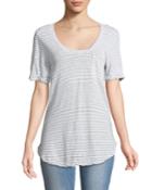 Roll-sleeve Scoop-neck