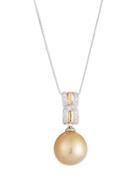 14k Golden South Sea Pearl Crossover Necklace