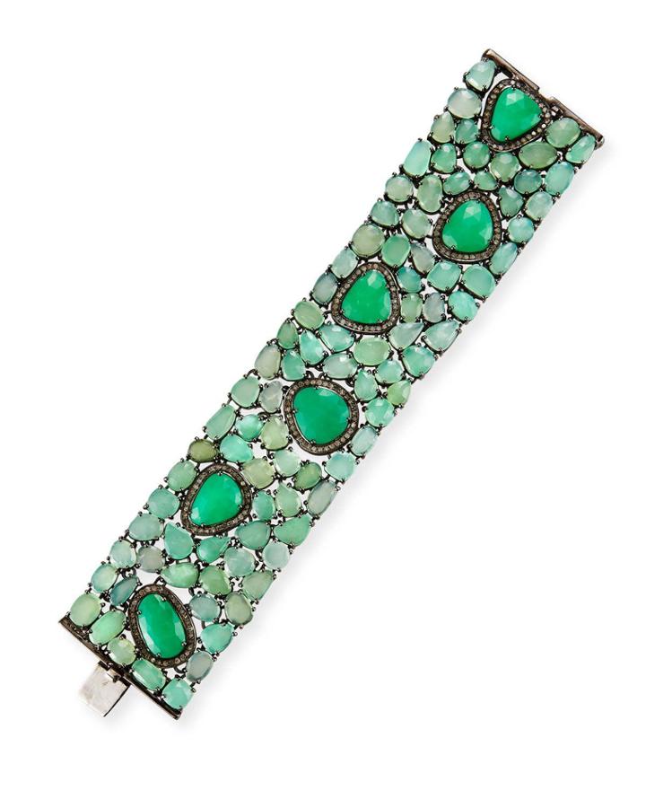 Mixed-cut Chrysoprase Bracelet