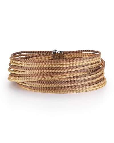 Layered Tricolor Cable Bangle Bracelet