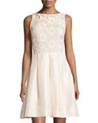Beaded Lace A-line Dress, French Vanilla