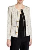 Twill Snap-front Blazer