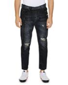 Men's Slim Low-crotch Distressed Jeans