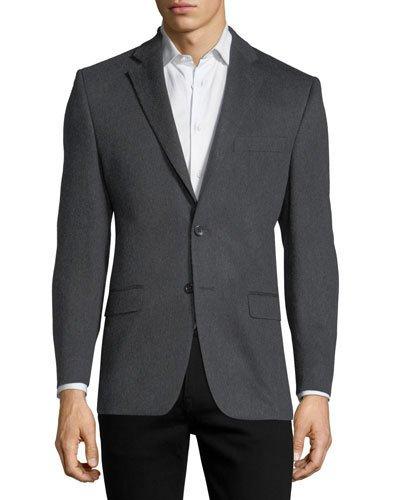 Cashmere Two-button Blazer, Charcoal