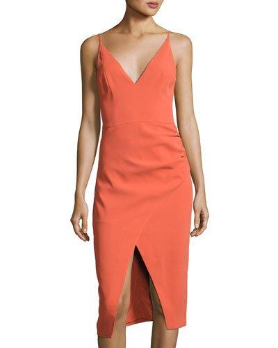 Hold On Wrap-skirt Dress, Orange