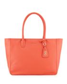 Cole Haan Isabella Large Leather Tote Bag, Coral Flame, Women's, Coral Flam