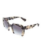 Rasoir Cutoff Square Sunglasses, White