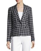 Plaid One-button Jacket