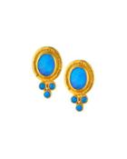 24k Opal Button Earrings