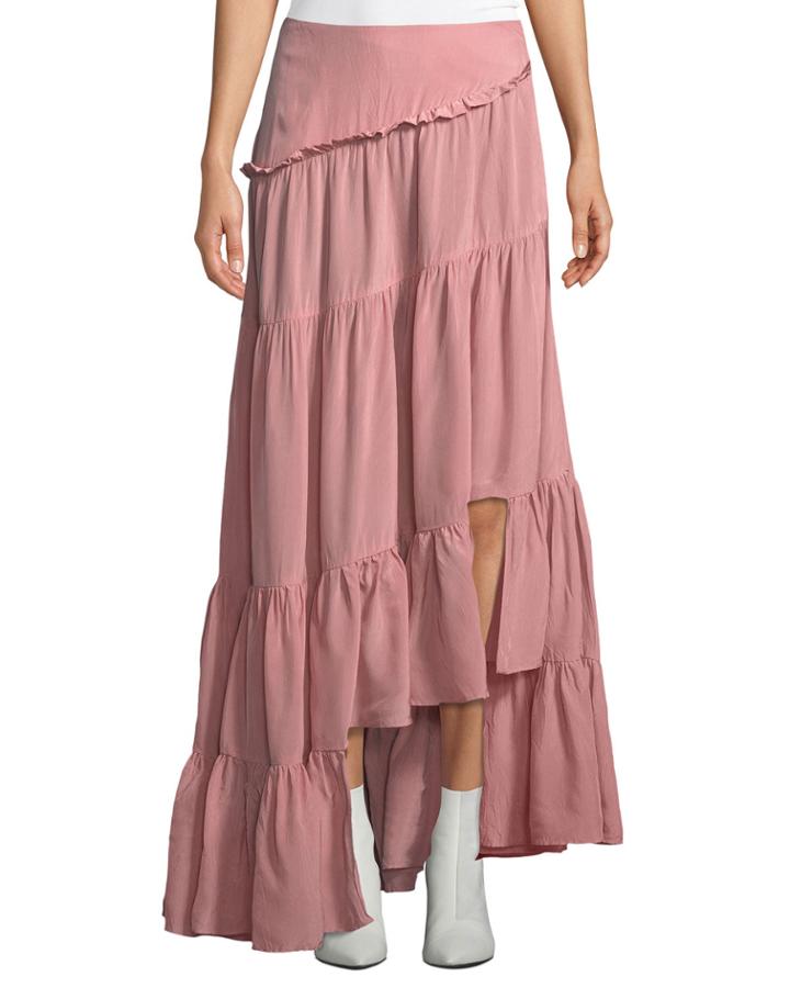 Gathered Ruffle Tiered High-low Full