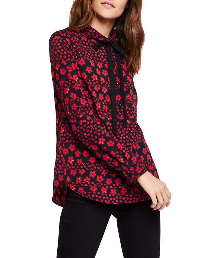 Floral Tie-front Button-down