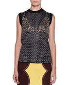 Sleeveless Atomic-knit Top, Quartzmoon