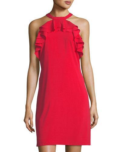 Ruffle-trim Halter