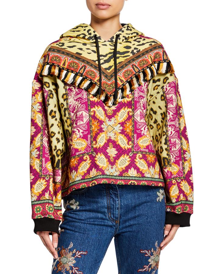 Fringe-trim Hooded Neon