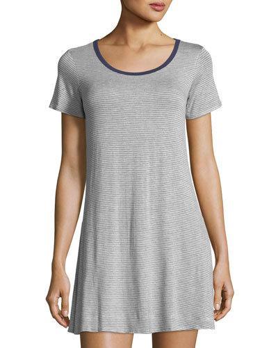 Scoop-neck Striped A-line Dress