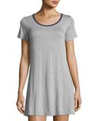 Scoop-neck Striped A-line Dress