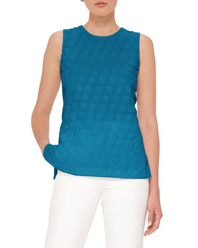Trapezoid Crepe Sleeveless Blouse, Whirl Away