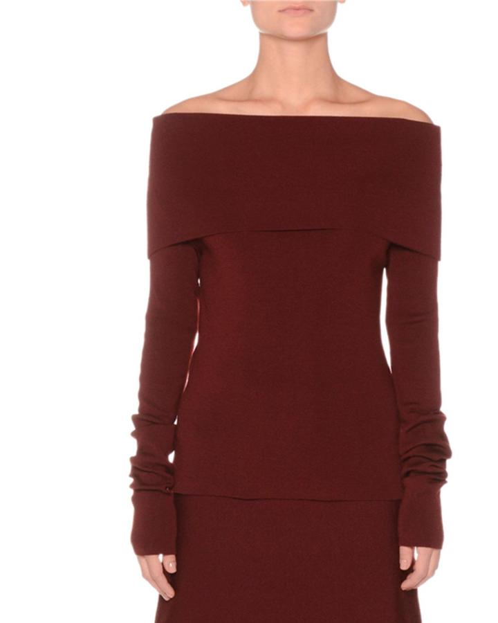 Off-the-shoulder Extra Fine Merino Knit