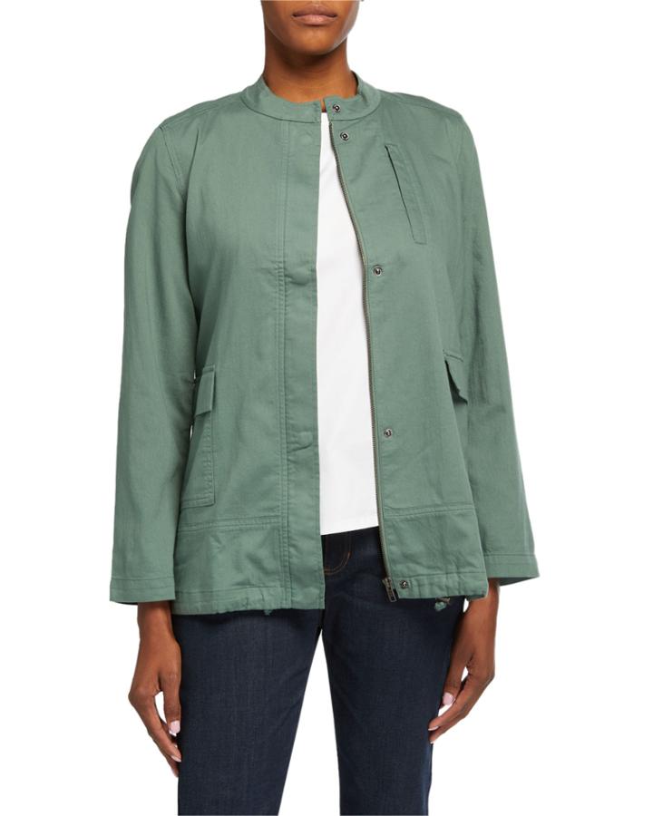 Organic Cotton Twill Stand-collar Jacket
