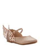 Evangeline Glittered Butterfly-wing Flats, Toddler/kids