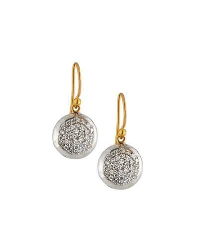 Delicate Round Diamond Drop Earrings