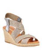 Daisy Metallic-strap Wedge Espadrilles
