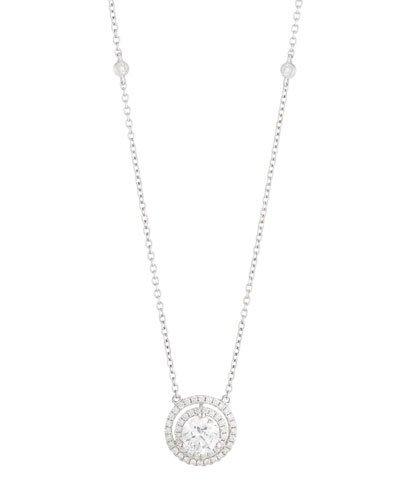 18k White Gold Diamond Pendant Necklace,