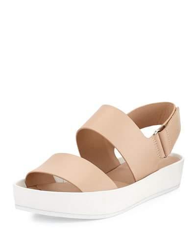 Marett Leather Platform Sandal, Nude/bone