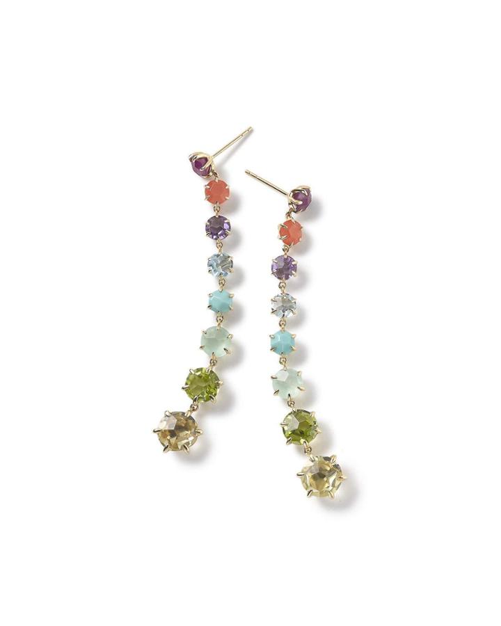 18k Rock Candy 8-stone Dangle Earrings In
