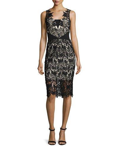Sleeveless Lace Cocktail Dress, Jet