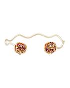 18k Diamond, Ruby & Sapphire Floral Bracelet