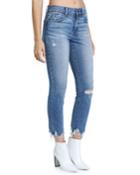 Monroe High-rose Raw-edge Skinny Ankle Jeans